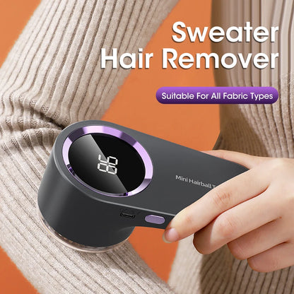 Electric Fabric Shaver Sweater Defuzzer LED Display USB Rechargeable Efficient 6 Leaves Rechargeable Fur Ball Trimmer